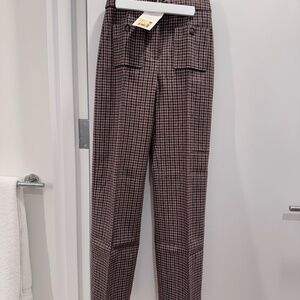 New with Tags Sezane Dan Trousers in Check US Size 2